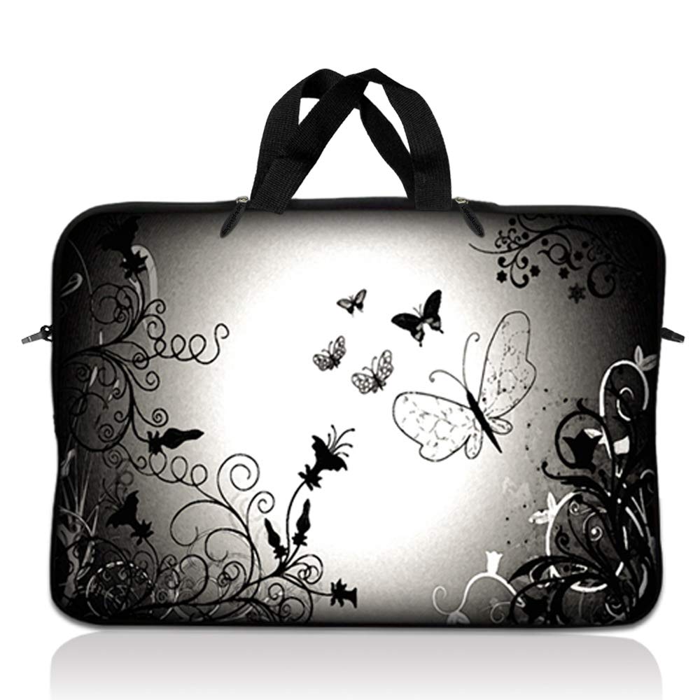 LSS 12.3 inch Laptop Sleeve Bag Carrying Case Pouch with Handle for 11" 11.6" 12" Acer, Asus, Dell, Hp, Sony, Toshiba, Pink Plumeria Flower — view 92