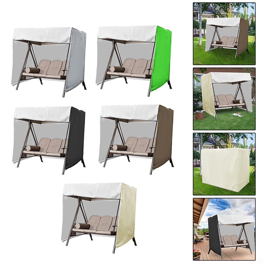 Housse de balancelle de jardin en tissu imperméable, anti-UV et imperméable, pour extérieur (221 x 124 x 170 cm, gris)