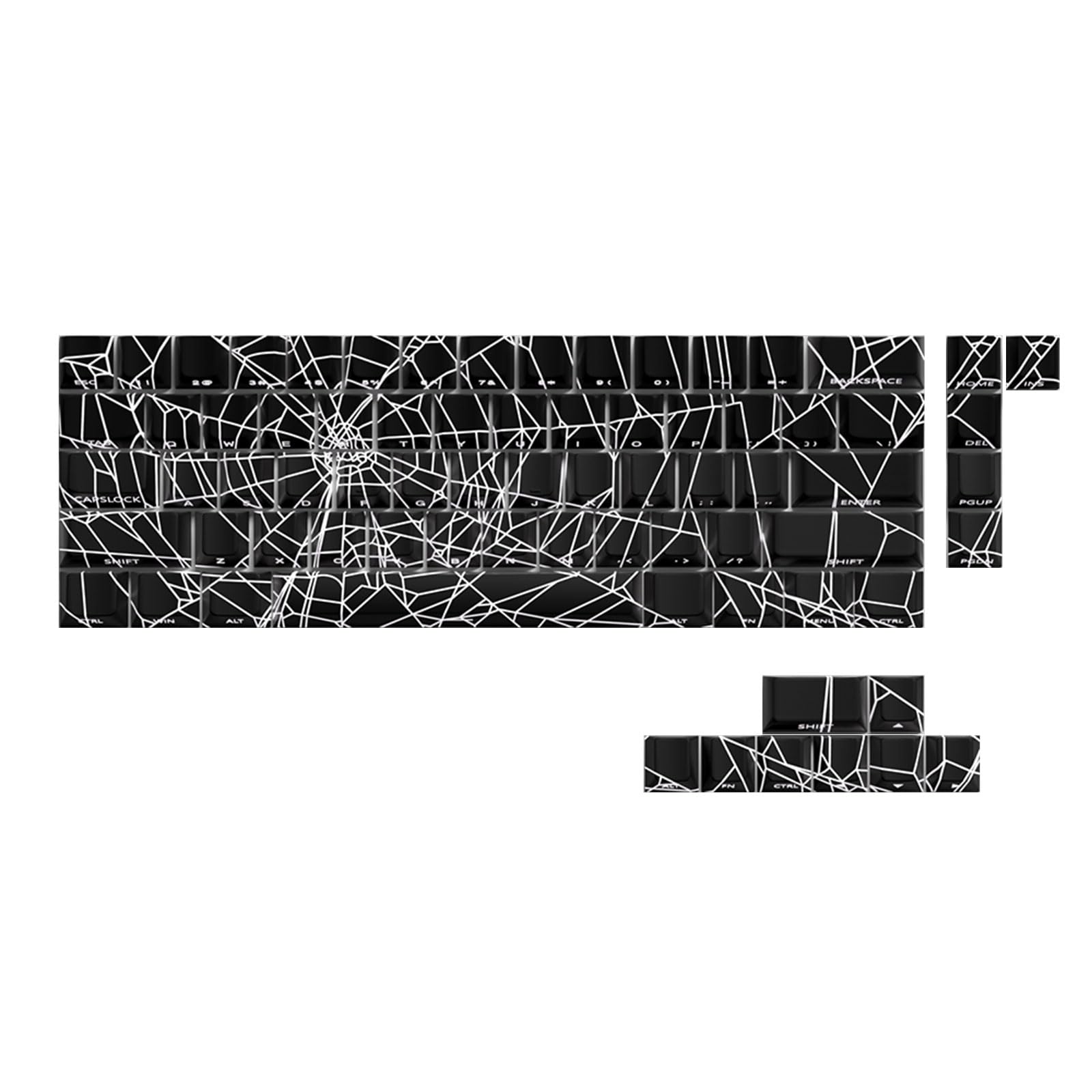 64/74 touches translucides avec impression latérale en toile d'araignée rétroéclairée pour claviers 60 80 61/64/68/75/87