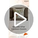 Image of Cotton Decorative Embroidered Cushion Covers | 16 x 16 inches | Premium Cushion Cover with Crewel Embroidery | Floral | Multicolour, Set of 2, for Couch, Sofa, Bed, 350 TC
