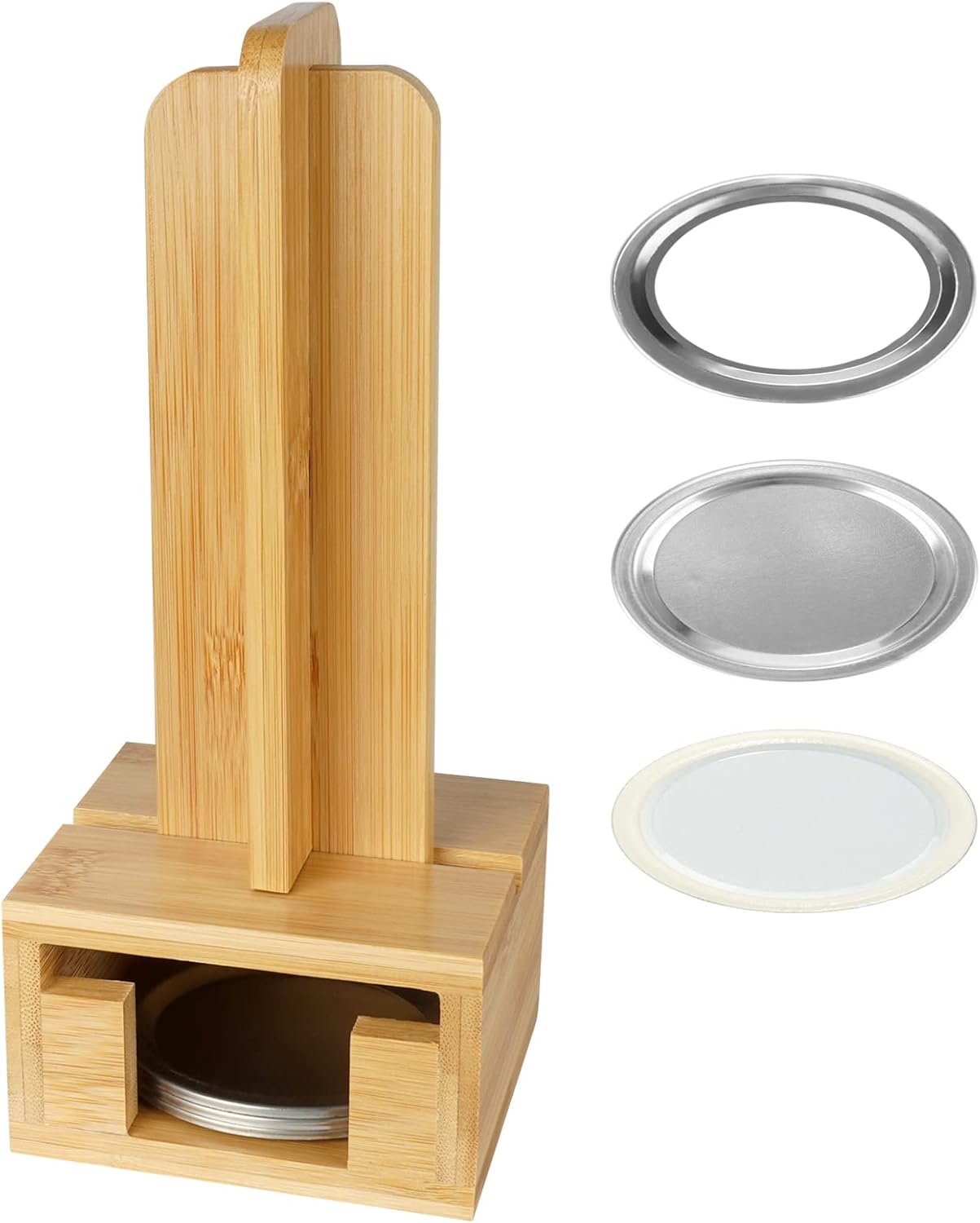 GoHoKi Canning Lids Rack, Bamboo Canning Lid Holder Mason