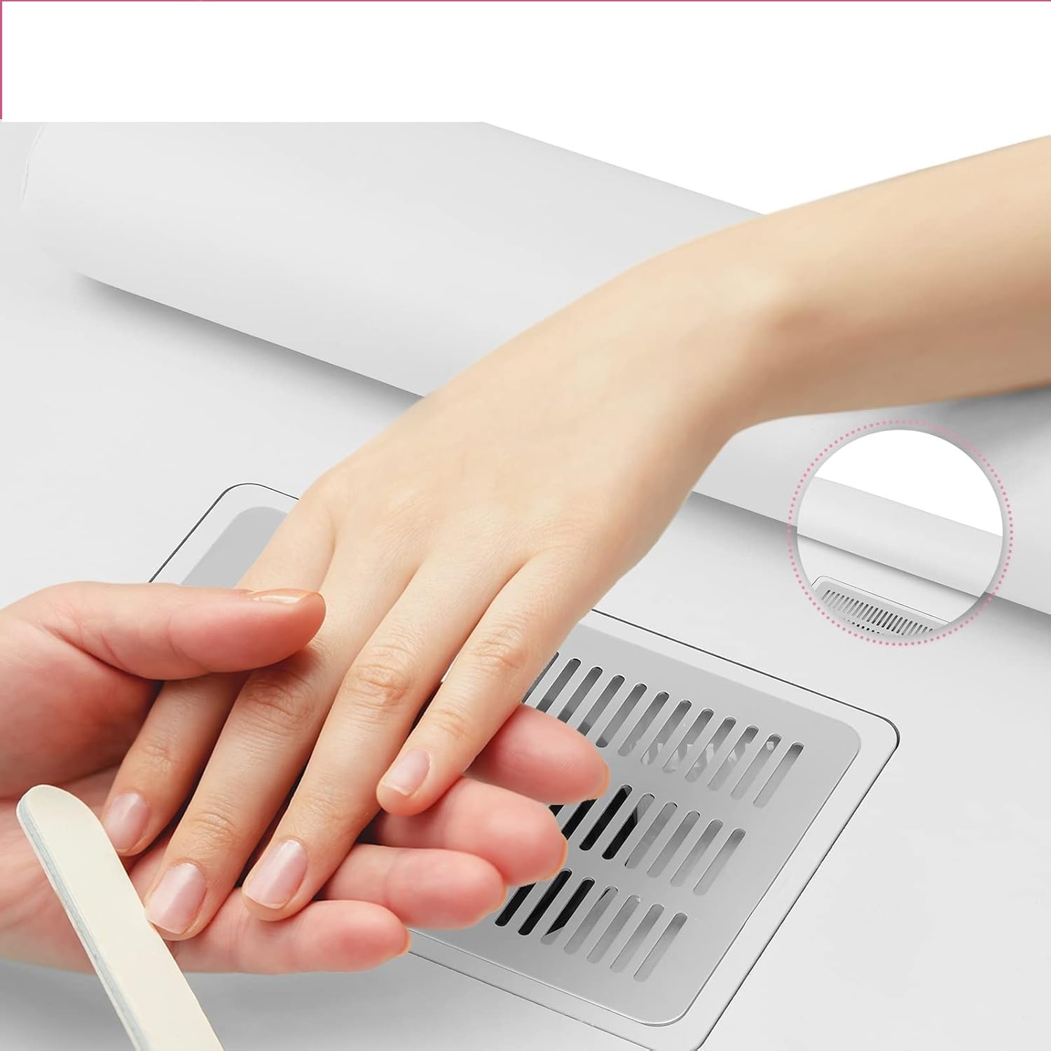 Mesa de Manicura para Uñas con Aspirador,8 Ruedas,3 Bolsas para Polvo, Reposamuñecas, 6 Cajones,Mesa Profesional para Artistas, tatuadores, Estudios y estética (Extra Grande Blanco)