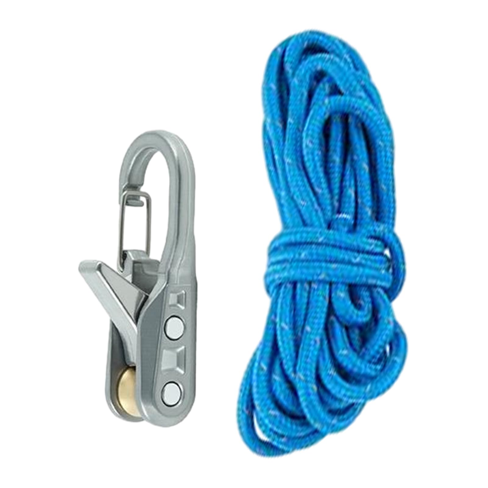 Metal Rope Tightener, Guyline Adjuster with Roller Cord, Heavy Duty Rope Tensioner for Tent Lines, Camping, Backpacking, Hiking, Boating and Outdoor Adventures 2pcs