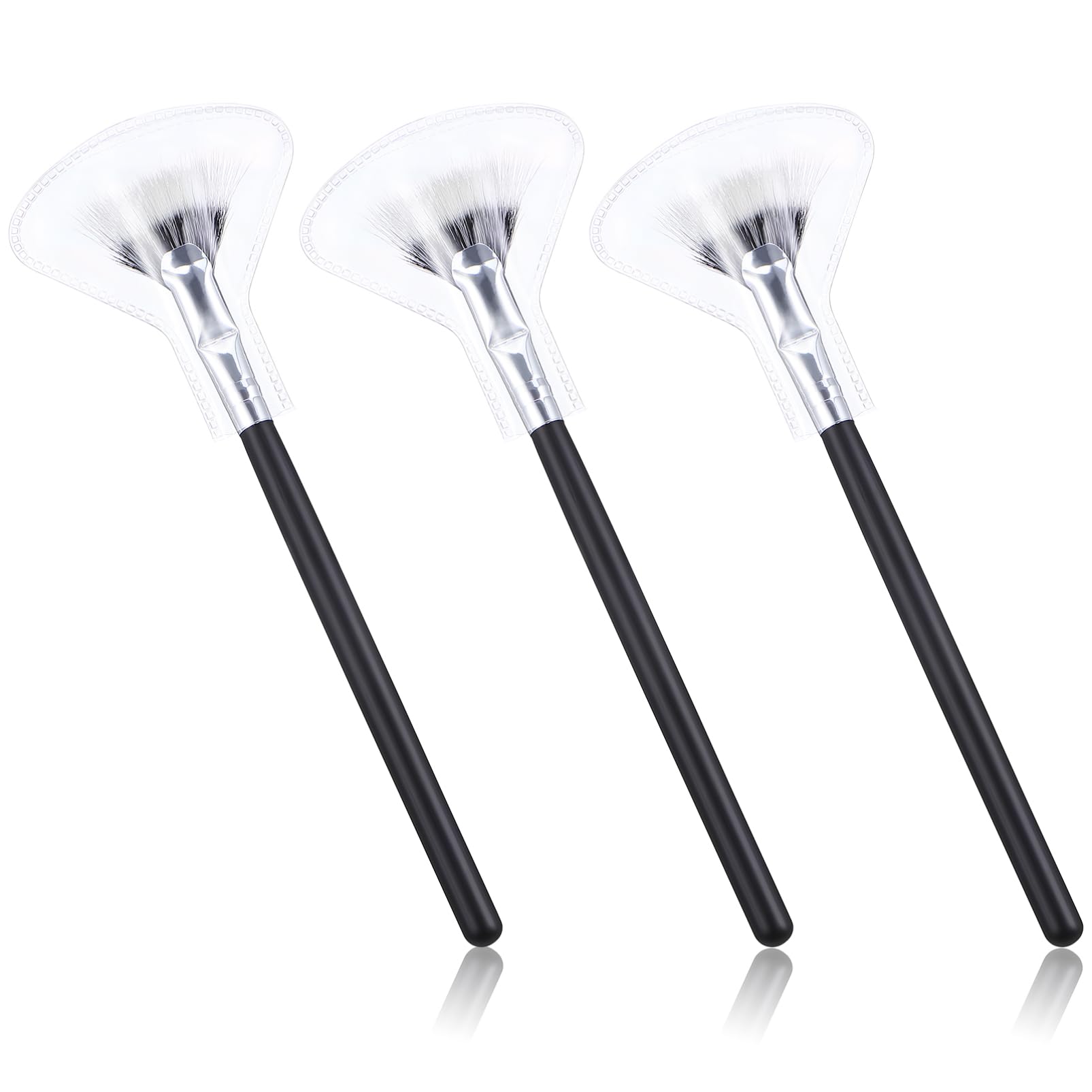 Beavorty Professional Brush Set 3pc Fan Shaped Mascara Brushes for Lash Extension for Lashes