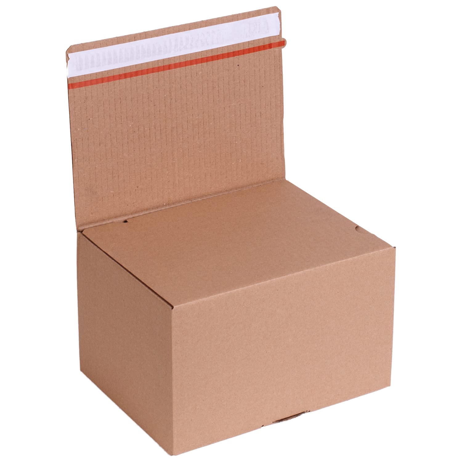 smiley pack 60 Stück Automatikboden Karton 260 x 200 x 160 mm | Fix Aufrichtekarton mit Selbstklebeverschluss und Aufreißfaden – Versandschachtel & Versandbox