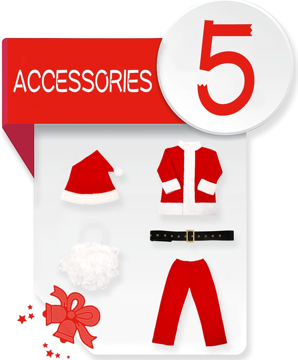 XS Boys Santa Claus Costume, Children's Santa Costume, Kids Xmas Santa Suit Christmas Outfit for Halloween Cosplay