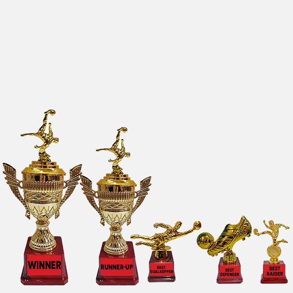 Bareeze Pure Football Tounament Trophy for Winner,Runnerup,Best Goalkeeper,Best Raider and Best Defender (B0CHYX7WNL) Amazon Price History, Amazon Price Tracker