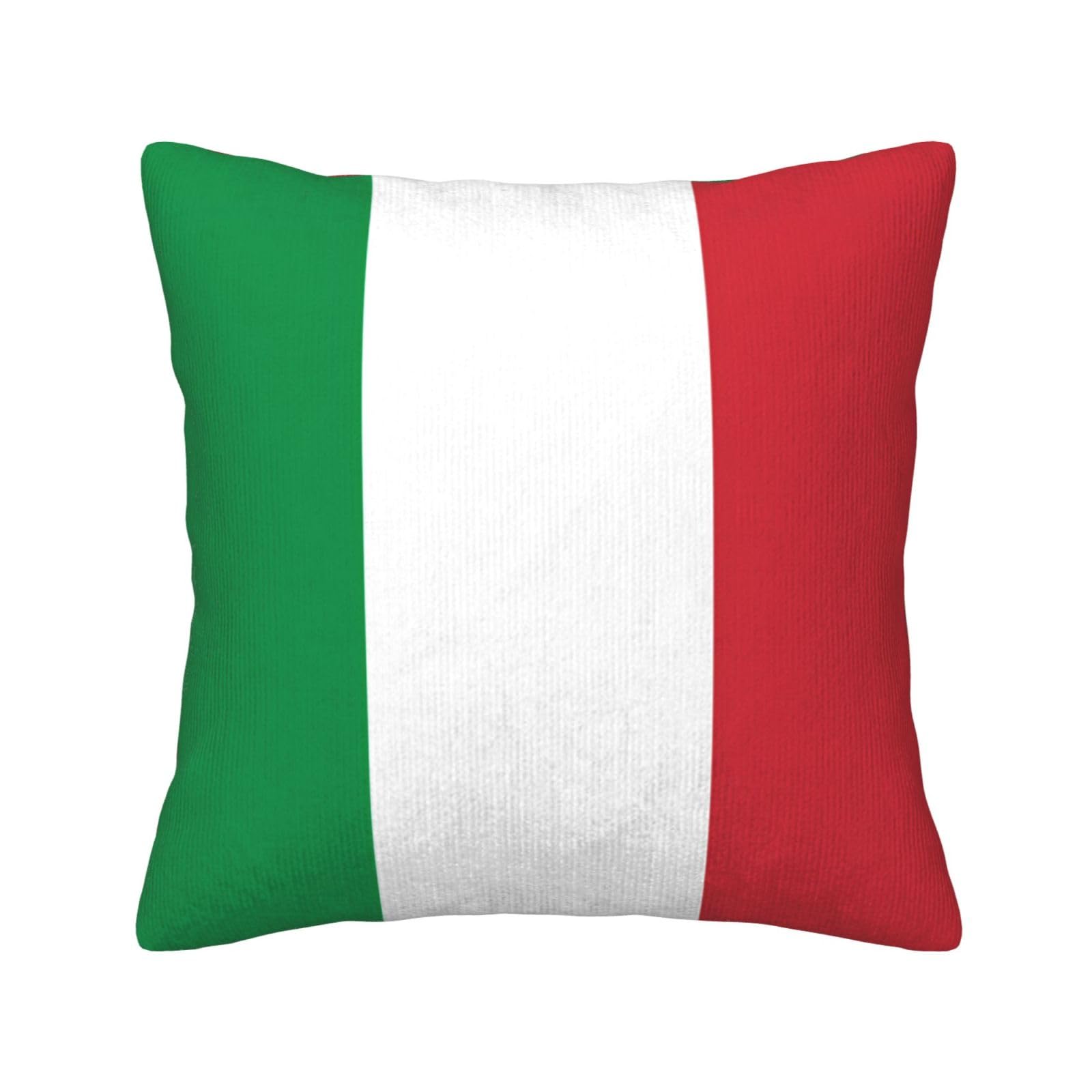 HGIUYDRD Italian flag Print Corduroy Throw Pillow with Invisible Zipper Closure for Living Room, Couch and Bed