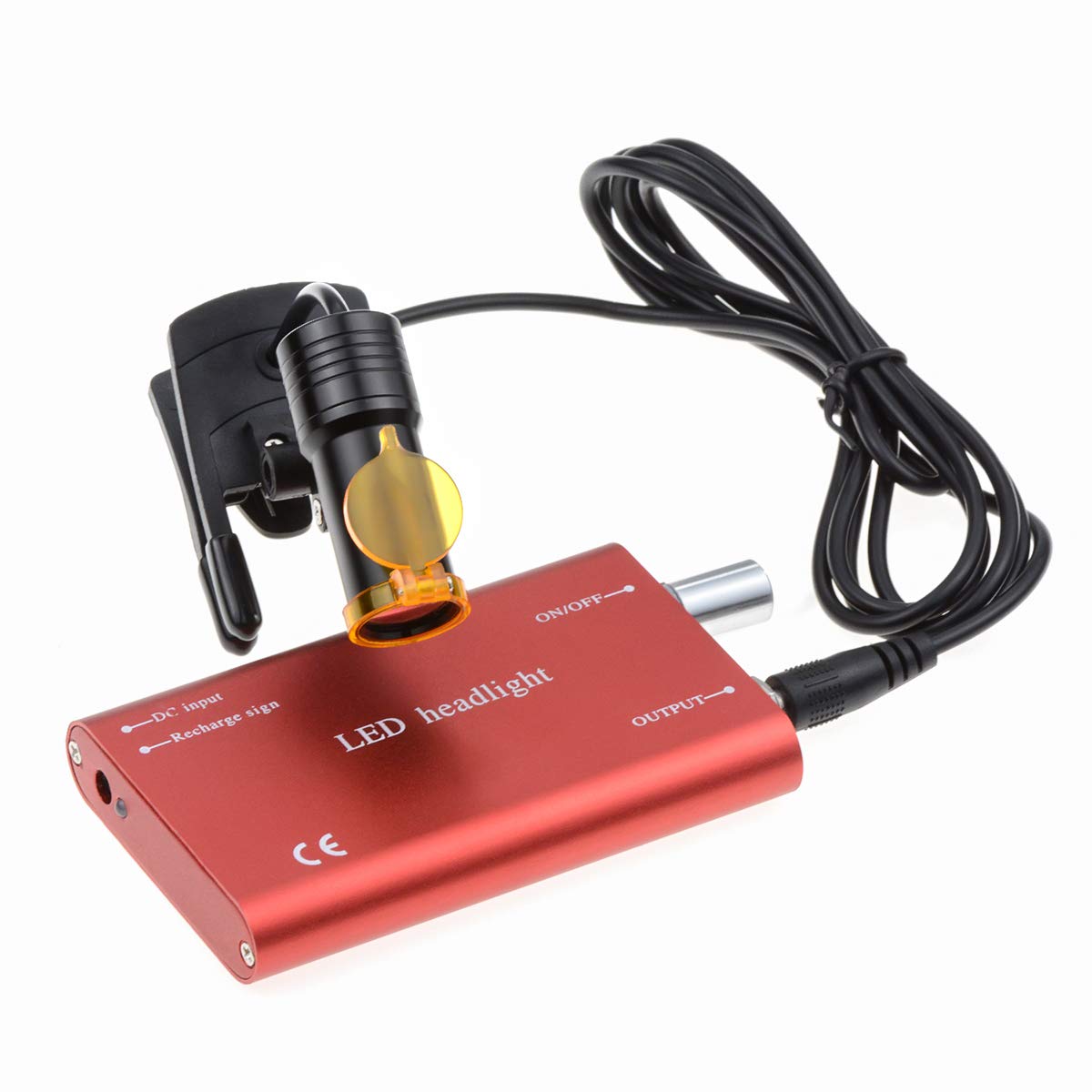 Lampe frontale chirurgicale LED 5 W réglable type clip pour lunettes médicales Noir