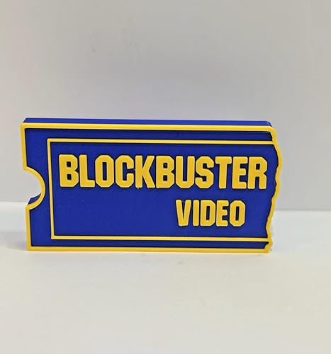 3D Impreso Blockbuster Video Logo Signo Retro 90s Sala de Películas Decoración Exhibición