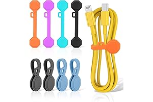 8PCS Silicone Magnetic Cable Ties & Clips for Easy Organization