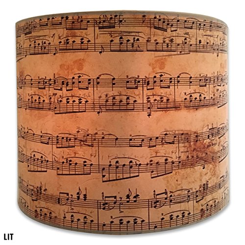 Image of Royal Designs, Inc. Trendy Decorative Handmade Drum Shade, Made in USA, 10in, HBC-8049-10, Music Notes