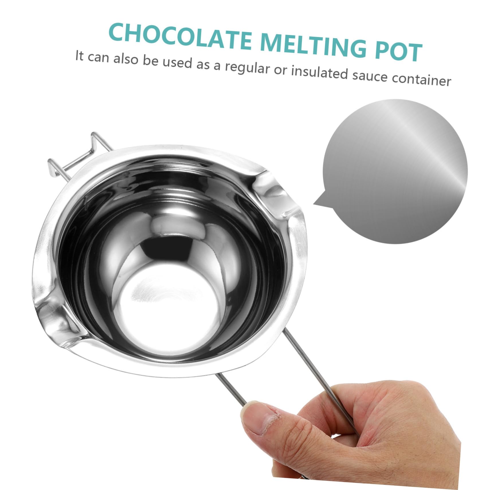 Garneck Heating Utensil Electric Melting Pot Stainless Steel Long Handle for Melting Chocolate Candy