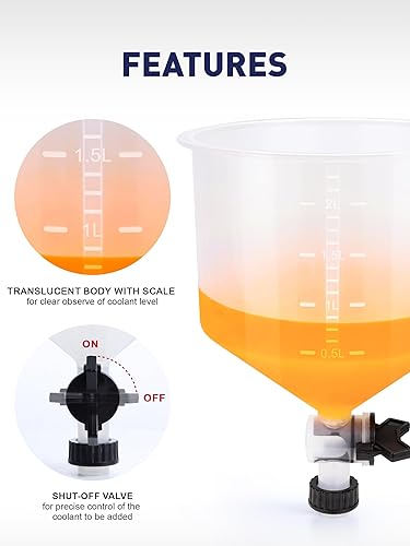 Miniatura 4 de SMART JERRY - Kit de purga de refrigerante, embudo universal para purga de radiador, embudo de refrigerante sin derrames, kit de enjuague