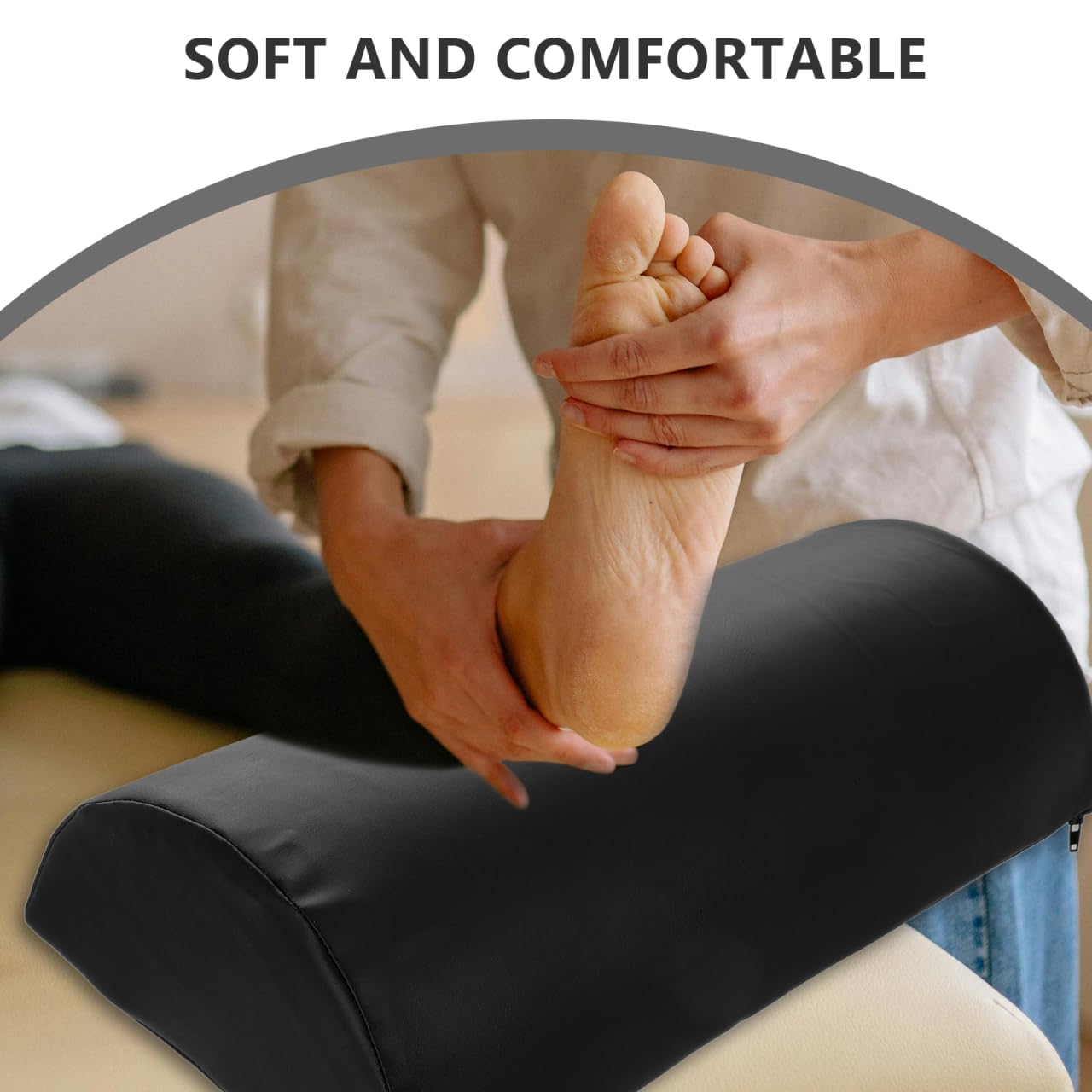 Veemoon Coussin Demi-Rond Ferme pour Table de Massage Support Confortable pour Jambes et Antidérapant Spa et Salons de