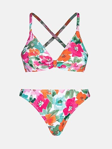Miniatura 5 de CUPSHE Conjunto de bikini ajustable con nudo y estampado floral para mujer traje de baño de dos piezas