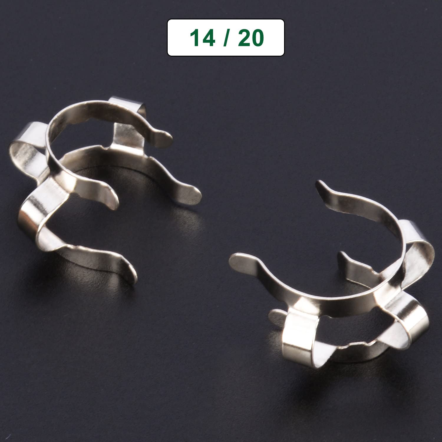 FunChem Metal Joint Clips, 5 pcs Keck Clamp 14 mm Keck Clip #14 Metal Clips for Lab 14/20 Ground Joint Lab Accessory