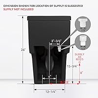 Vista 7 de HOROW T0338WB Inodoro Alargado de Una Pieza Negro, Inodoro Compacto Moderno con Altura de Asiento Cómoda, Altura de Silla ADA 17.3", Descarga Doble