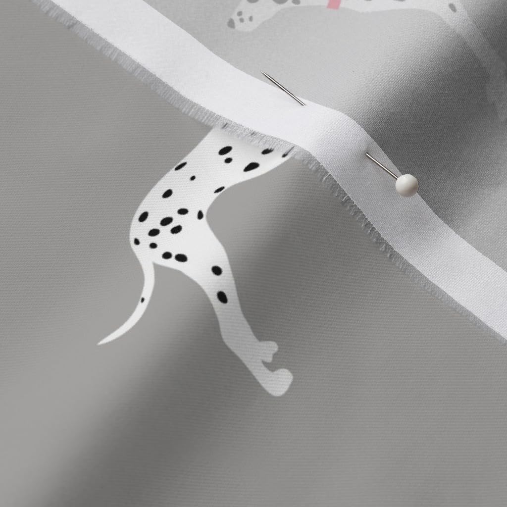 Spoonflower Fabric - Dalmatians Grey Dalmation Dog Dalmatian Doggy Fire Truck Trendy Pet Printed on Organic Cotton Sateen Fabric by The Yard - Sewing Quilting Apparel Home Decor