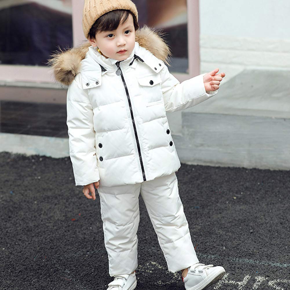 2pcs Traje de Nieve Plumas Invierno para Bebé Niños Parka Acolchada de Esquí Pantalones de Nieve