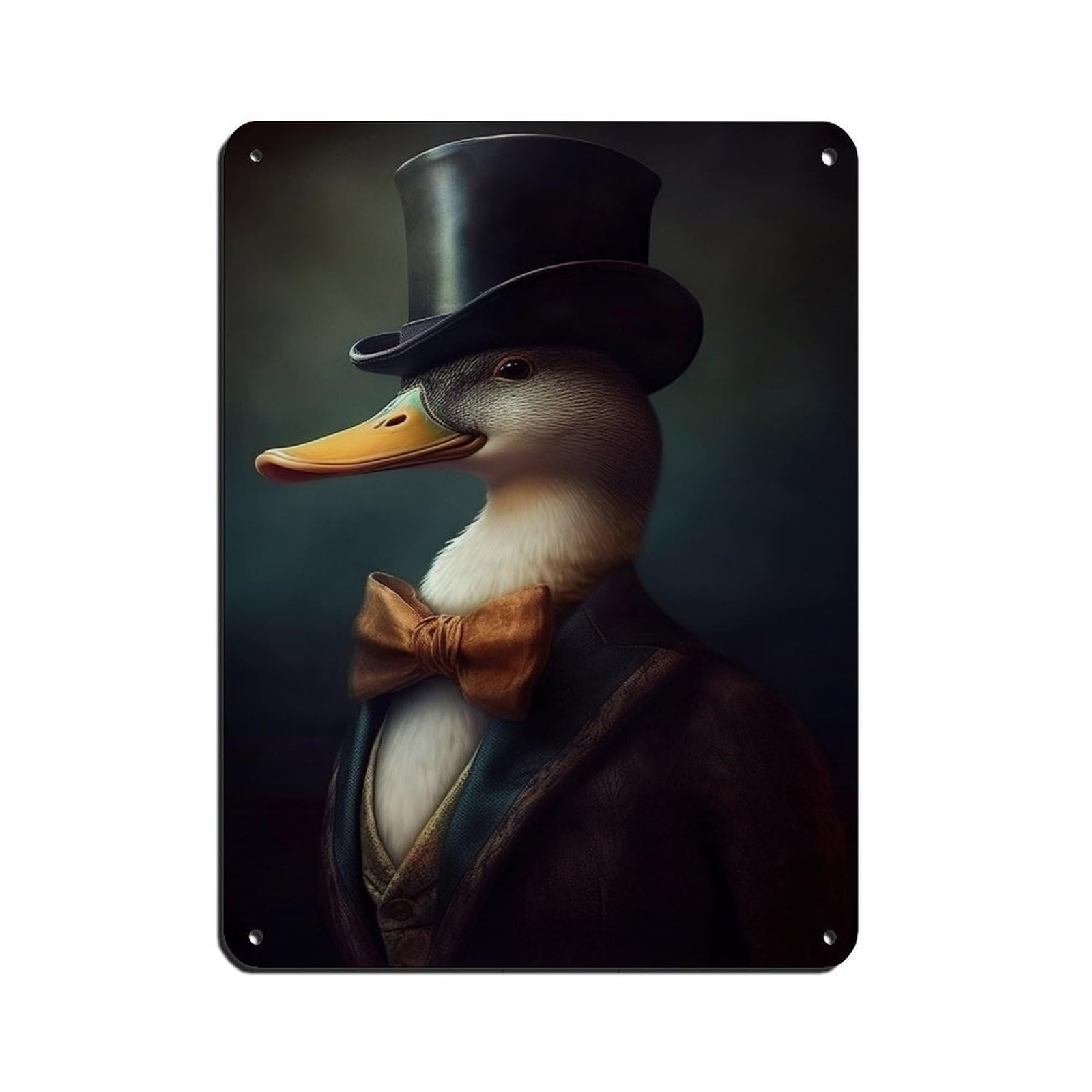 Vintage Gentleman Duck Painting Poster Retro Poster Metal Tin Sign Chic Art Retro Iron Painting Bar People Cave Cafe Family Garage Poster Wall Decoration 12x16inch(30x40cm)