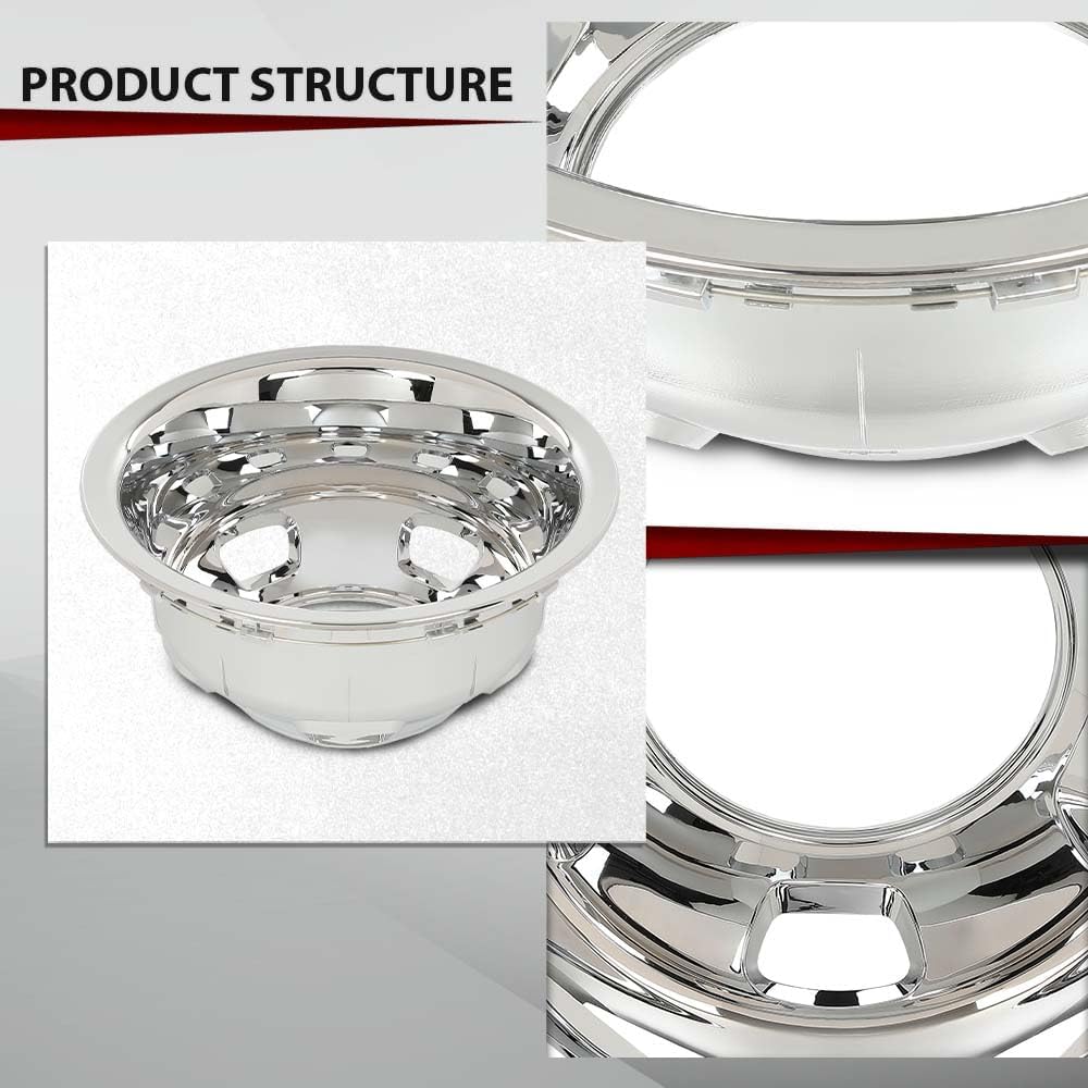 CROSSDESIGN Chrome 17inch Wheel Simulators Dual Skins Liners Plastic Compatible with Dodge Ram 3500 2003-2018 / Fit Ram 3500 Chassis Cab 2013-2018 w/17" Dual Steel Wheels