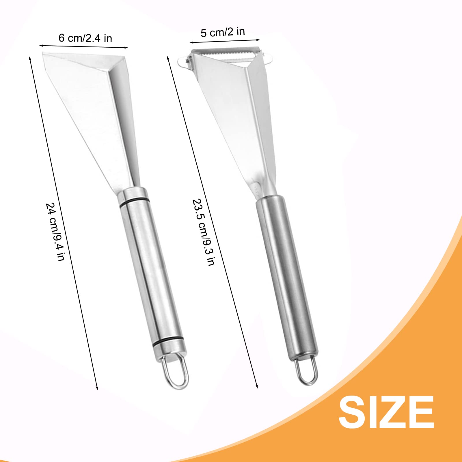Fruit Carving Knife, 2 Pack Fruit Cutter, Stainless Steel Vegetable Carving Tools, Triangular Shape DIY Carving Knives for Home Kitchen Platter Tray Decoration（Silver） — Amazon image 2