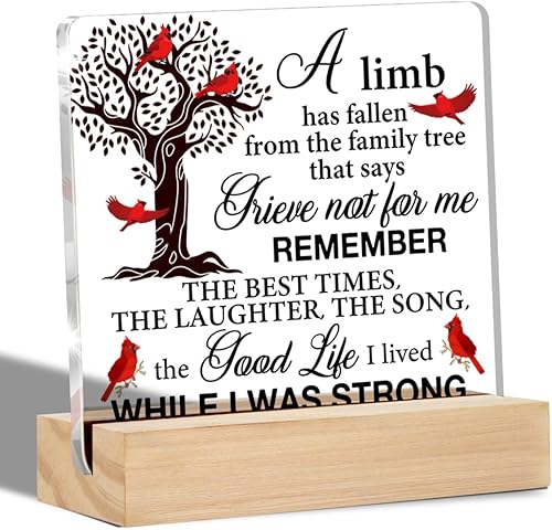 Regalos de condolencias por la pérdida de un ser querido, regalo de recuerdo transparente, letrero decorativo para escritorio, regalos