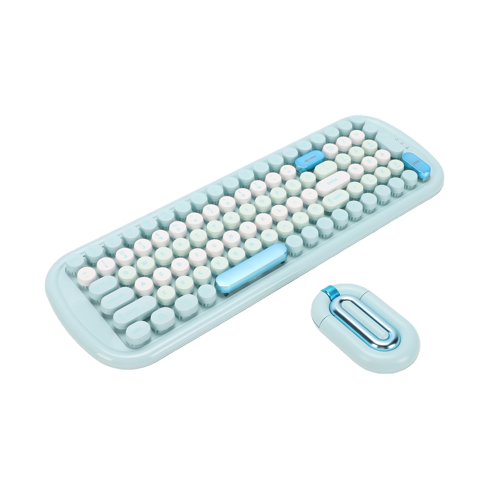 Sxhlseller Zestaw Bezprzewodowej Klawiatury i Myszy z Okrągłymi (BLUE)