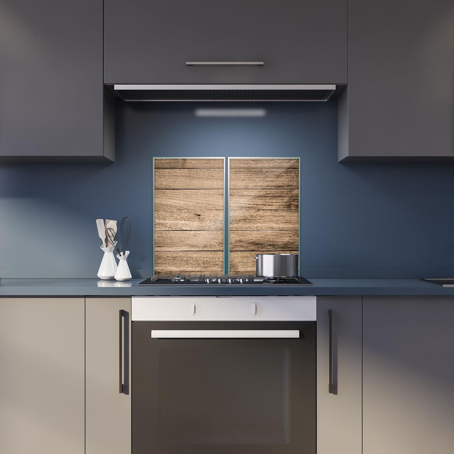 Herdabdeckplatte Abdeckung Ceranfeld Abdeckplatte Schneidebrett 2-Teilig 60x52 Bretter Holz Braun Spritzschutz Glasplatte Ceranfeldabdeckung Schutz Herdschutz Sicherheitsglas Glasschneidebrett 2x30x52