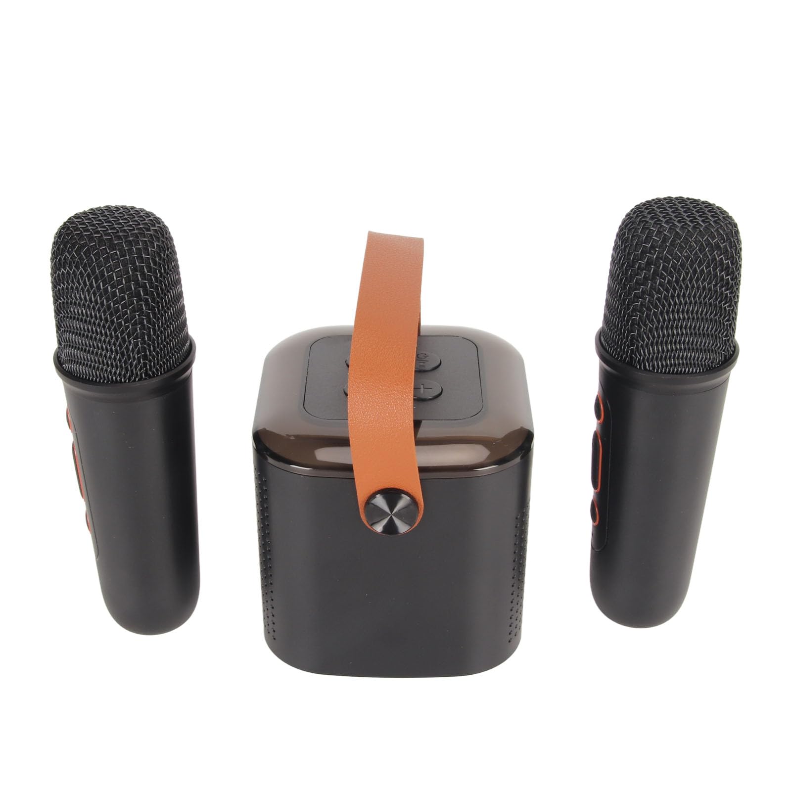Mini Máquina de Karaoke, Diseño Moderno, Altavoz, Kit de Micrófono, Luz RGB para TV Doméstica (Negro)