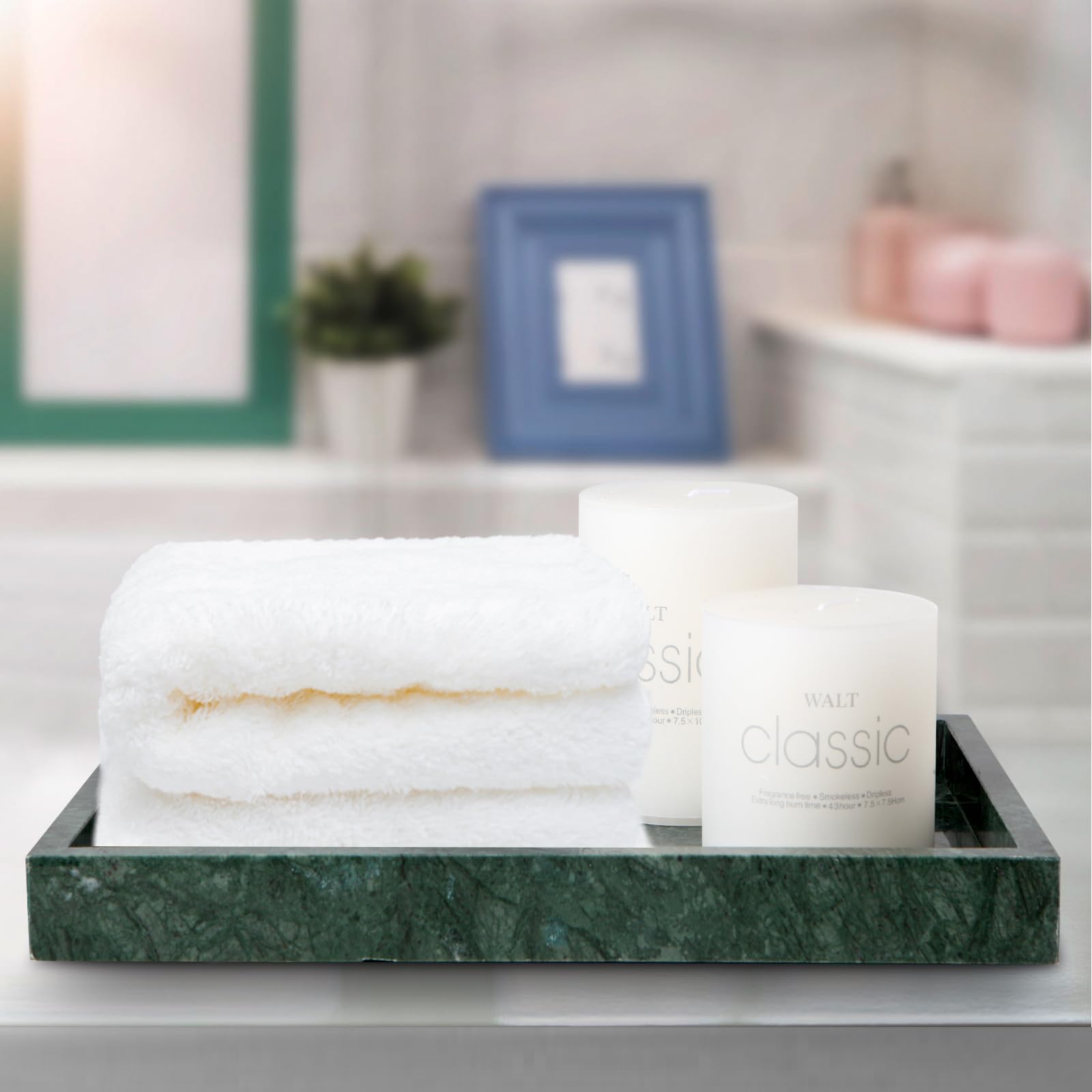 Amazon.co.jp: エレガントなグリーンマーブルトレイ バスルーム用 12