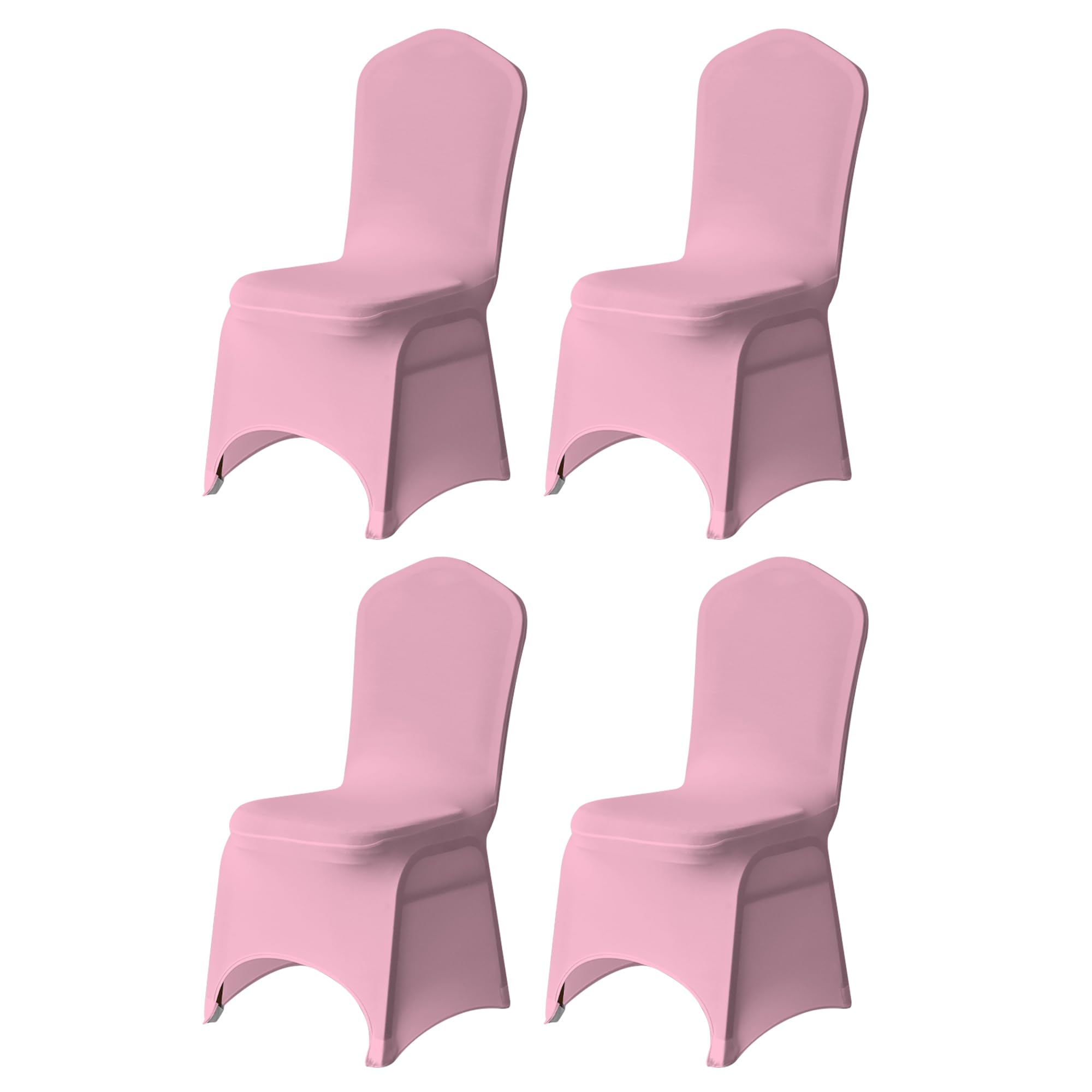 Trimming Shop 4pcs Baby Pink Wedding Chair Covers Stretch Slipcovers โ image 1