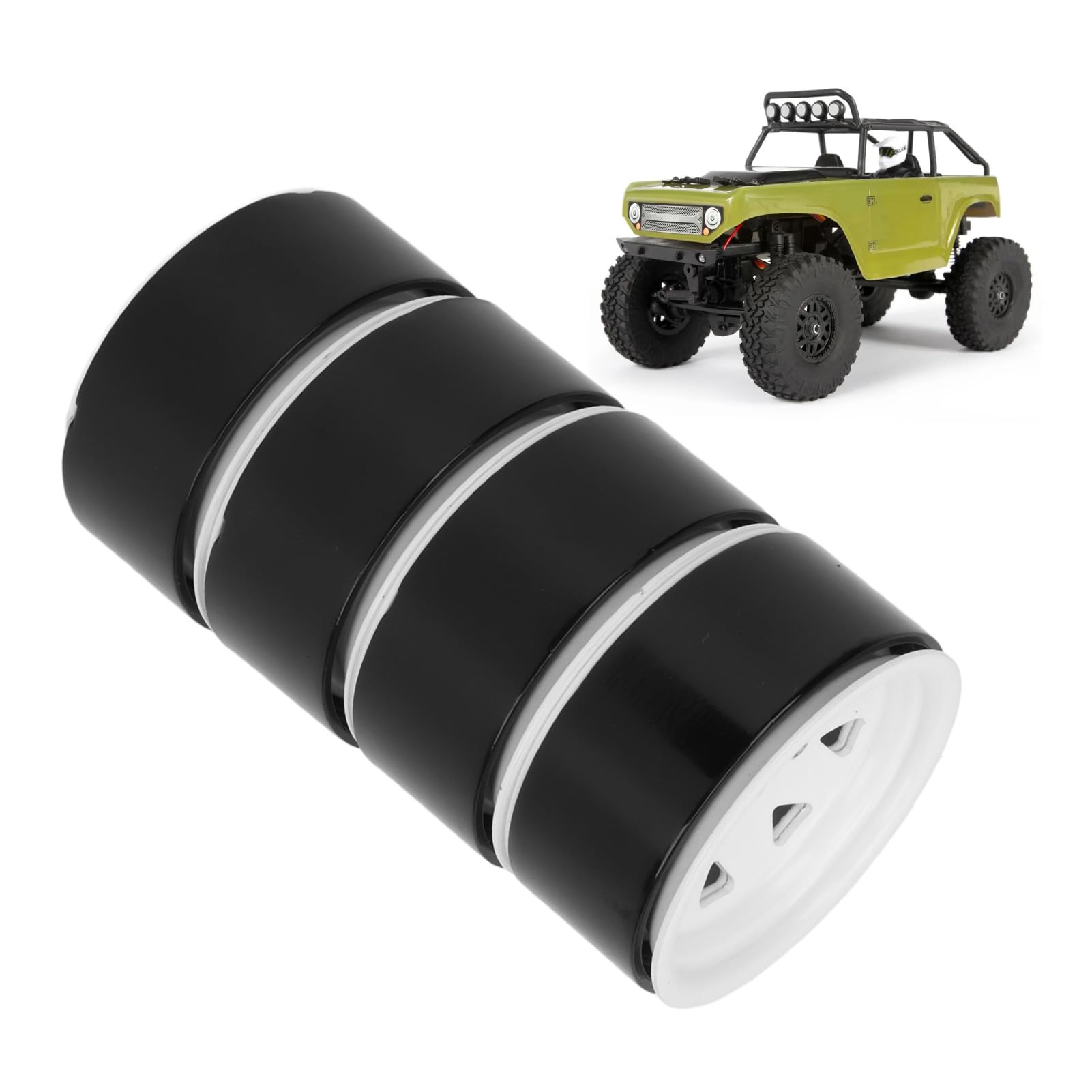 4 szt. 1,9 cala felgi RC uniwersalne dopasowanie mocne wsparcie 8 szprych zestaw obręczy koła dla Axial SCX10 SCX10 II SCX10 III (Biały)