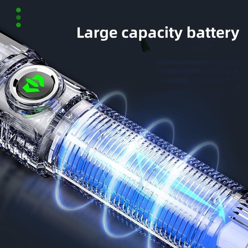 Miniatura 6 de sopatenor Zoomable Potente linterna LED portátil, 100000 lúmenes, súper brillante, impermeable, recargable con 4 modos, mini mano para acampar al