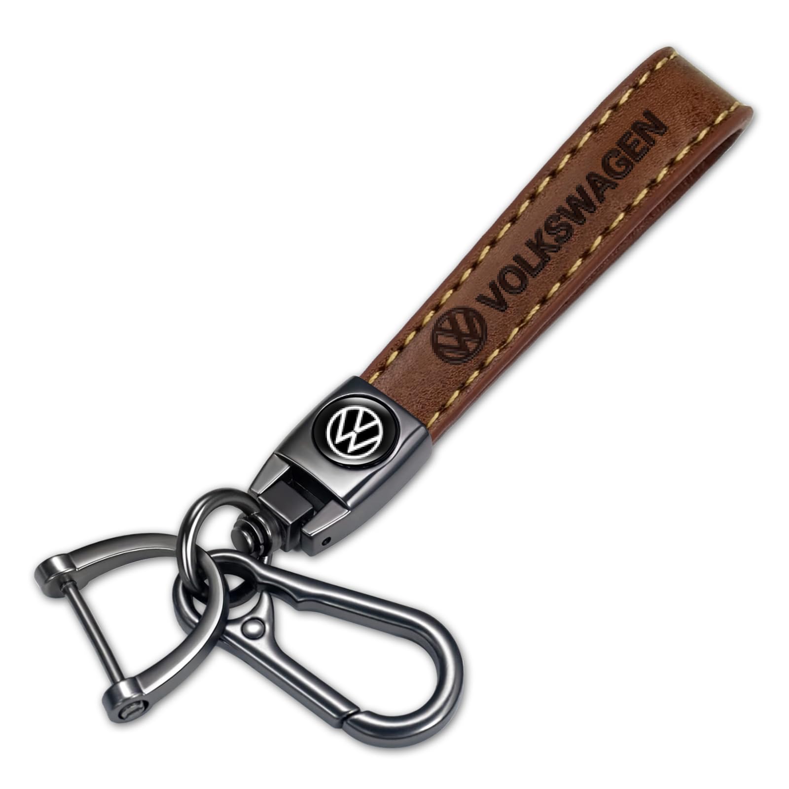 LamaMeCar Leather Keychain Key Ring,Keychains Keyring car Accessories-Brown