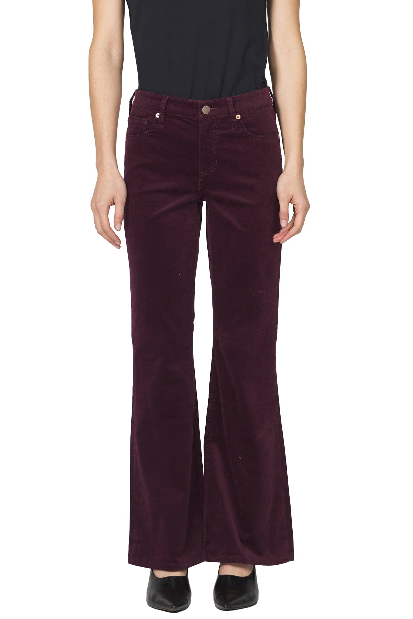 DEAR JOHN Rosa Flared Womens Jeans Mid Rise Full Inseam Comfort Stretch Denim