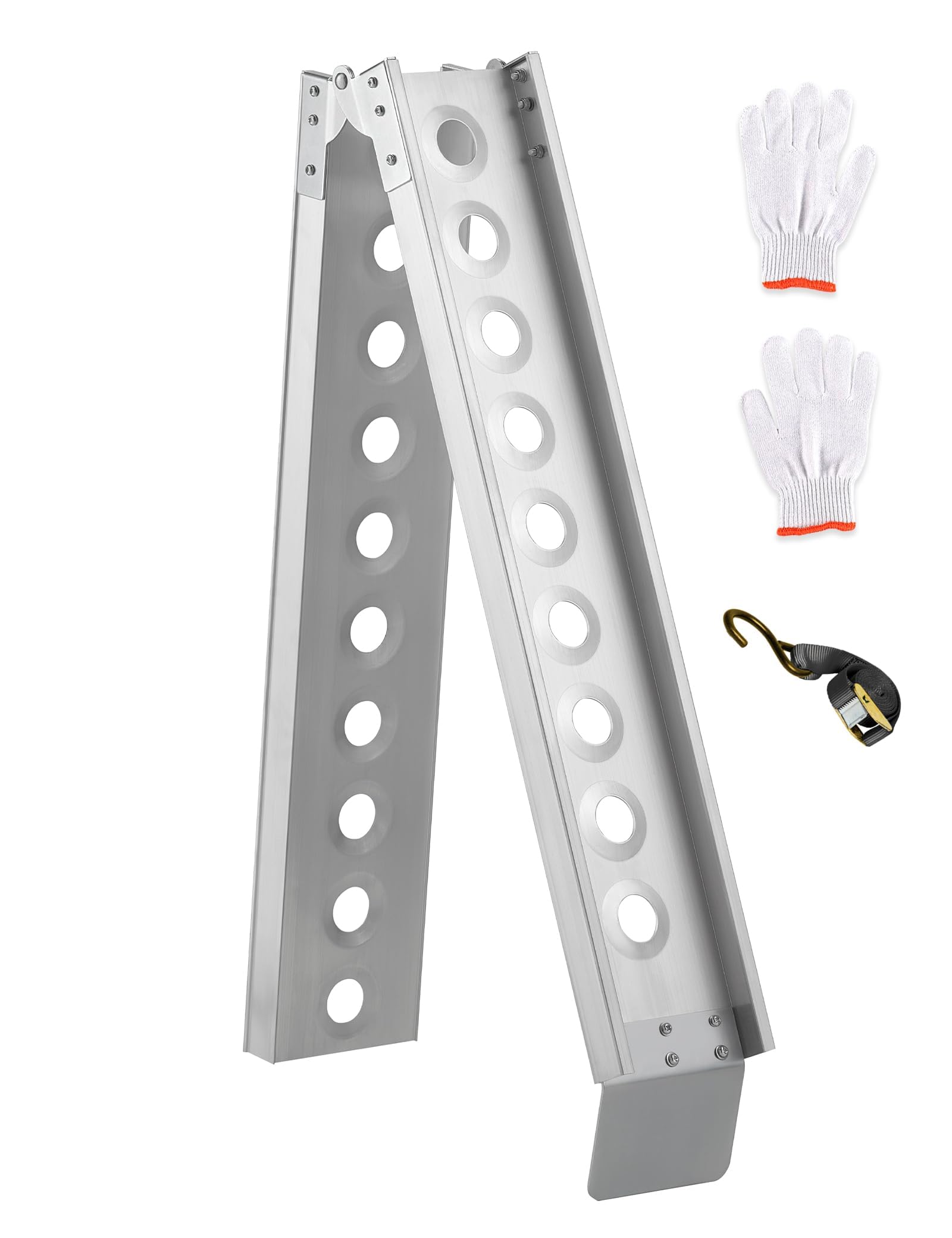 Bike Ramp 1PC Truck Ramp 440LBS 77*7" ATV Loading Ramp for Pickup Trucks Lawn Mower Motorcycle Shed Trailer Car Ramp for Tailgat Cart Dirt Bike Motorcycle Accessories Alumnium Portable Ramp with Strap