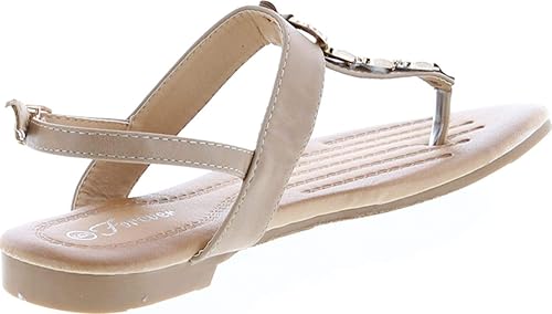 Miniatura 5 de Forever Link Nia-22 Sandalias de vestir con cadena metálica con cuentas adornadas para mujer