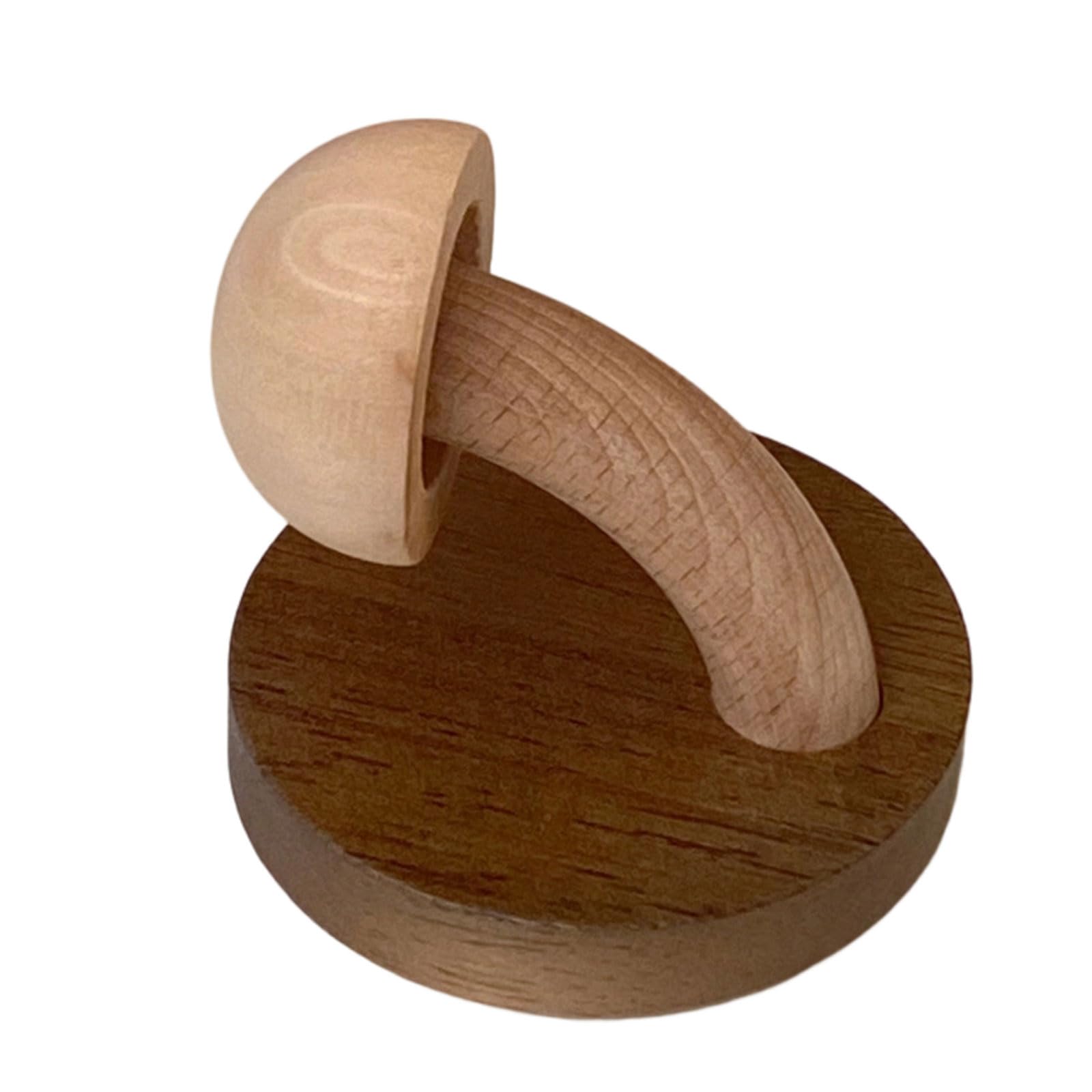 OSNIYAW Adorable Mushroom Shape Hook Sturdy Wood for Wall Mounting in Living Room Bedroom or Kitchen Without Drilling Holes Damage Release Hanging Hook