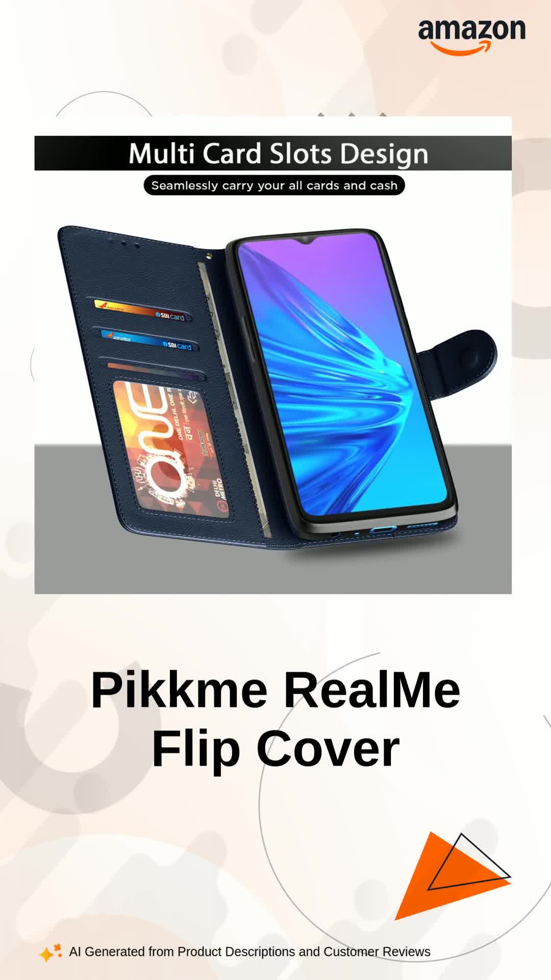 Pikkme RealMe 5 / 5s / 5i Flip Cover Leather Finish | Inside TPU