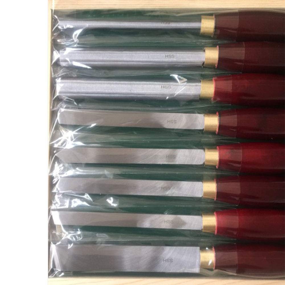 Juego de cinceles giratorios para Madera de 8 Piezas, Mangos de Madera Dura y Almacenamiento en Cajas de Acero/Madera, duraderos (3,2 kg)