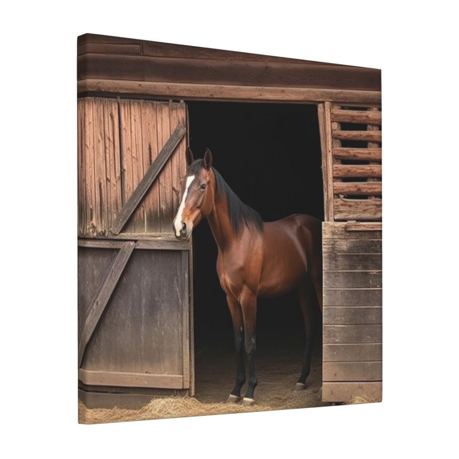 FodPand Barn Horse Canvas Wall Art for Living Room Wall Decor 12"x12" Modern Artwork Painting Pictures Hanging Canvas Prints Aesthetic Wall Art for Bedroom Bathroom Office Wallart Decor