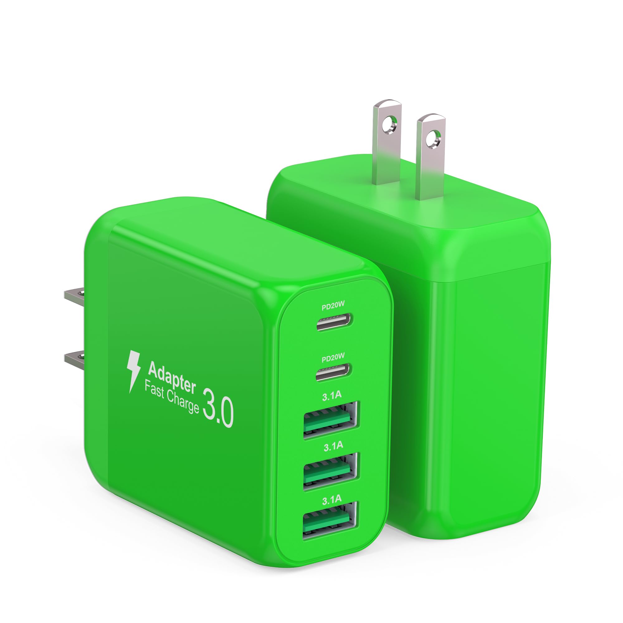 Paquete de 2 bloques de carga de pared USB C de 60 W, cargador C de 5
