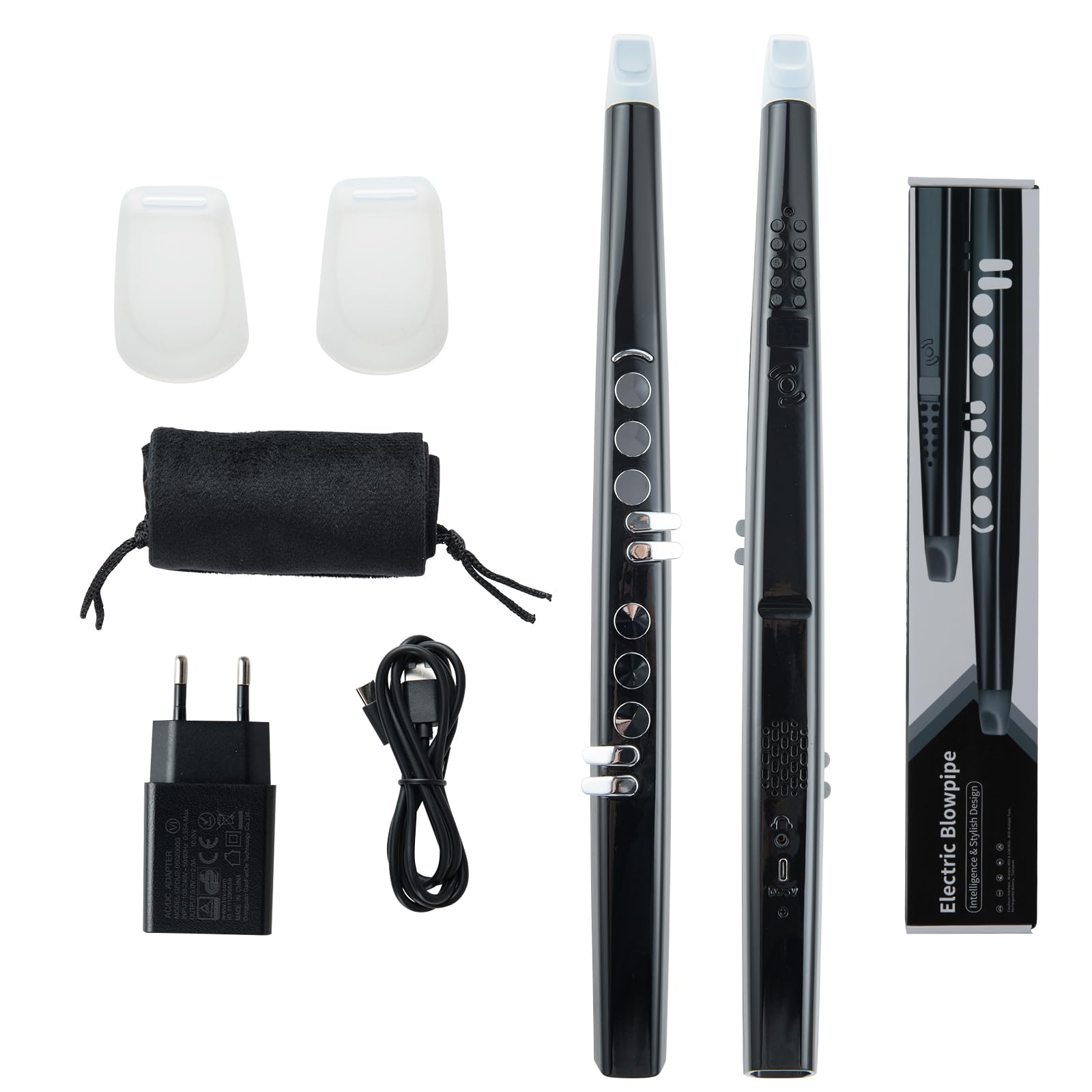 KOMFOTEU Saxophone Électronique, Connectivité MIDI, Bluetooth, USB, Instruments à Vent Numériques avec 13 Notes, 2 Doigts, Équipement Musical portable avec Sac de Transport, pour Débutants, Adultes