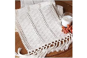 Boho Macrame Table Runner with Tassels 60" Long Macrame Table Runner