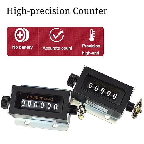 Miniatura 4 de Contador mecánico de 6 dígitos, D94-S 0-99999 manual de 6 dígitos, contador de clicker reiniciable, contador de clics de carrera manual, conteo con