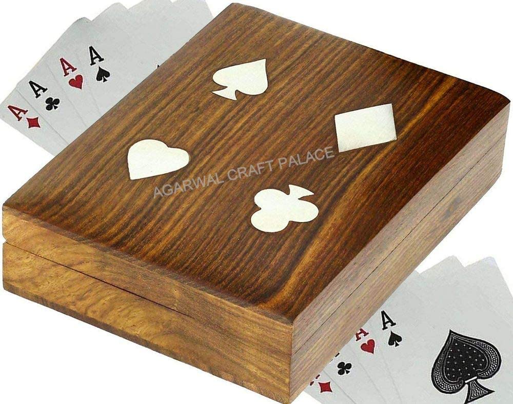 M.A andmade Wooden Brown Playing Card Box for 2 Deck Playing Card Box | Visiting Card Box , Sheesham Playing Card Box, Diamond, Spade, Heart, Club (B0BW7FVC3J) Amazon Price History, Amazon Price Tracker