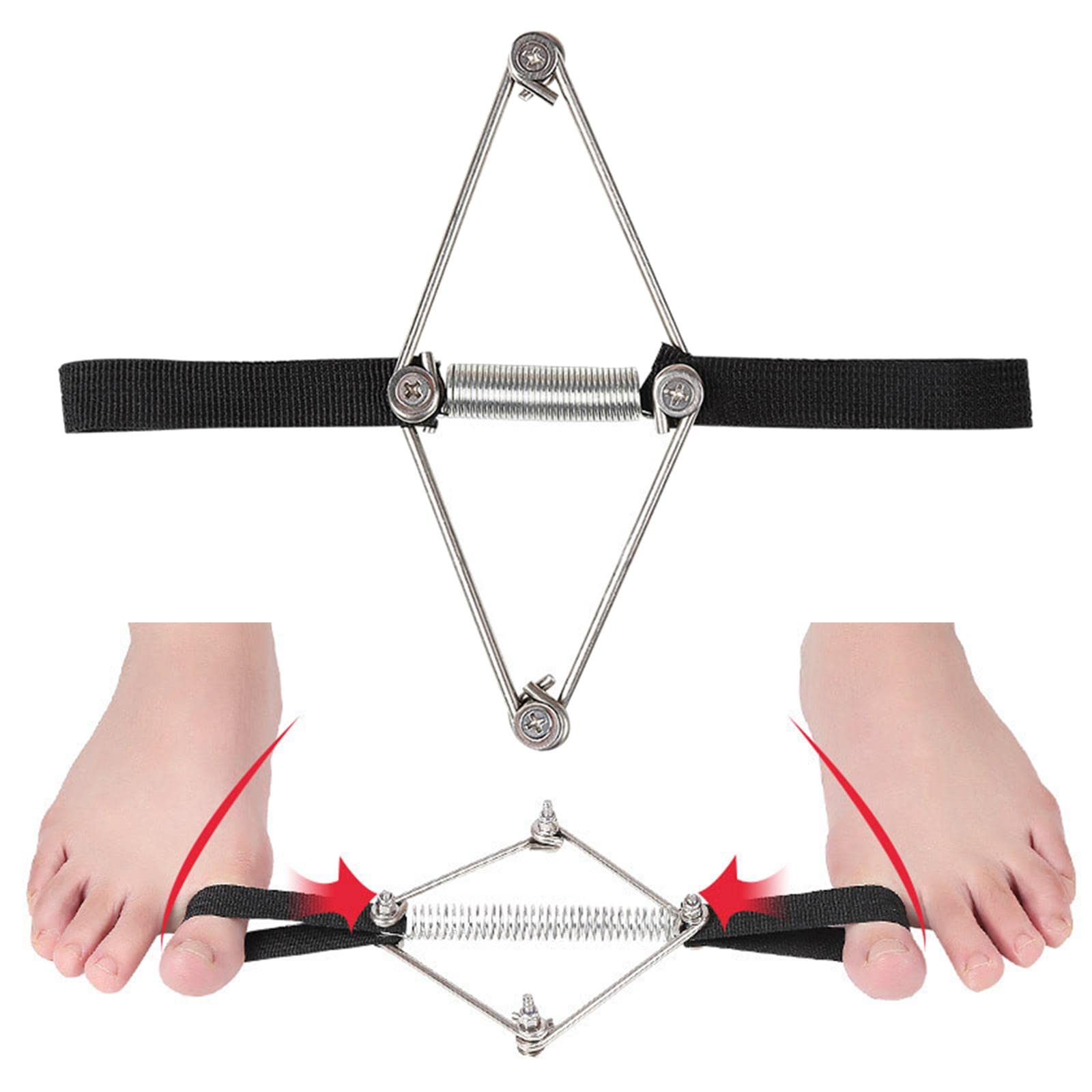 Harilla Corrector de Buión Nylon de Acero Inoxidable Toe Toe Toe Toe Toe Toe Toe For Hammer Toes Yoga Fitness para Mujeres Los Hombres Usan El Método Pila