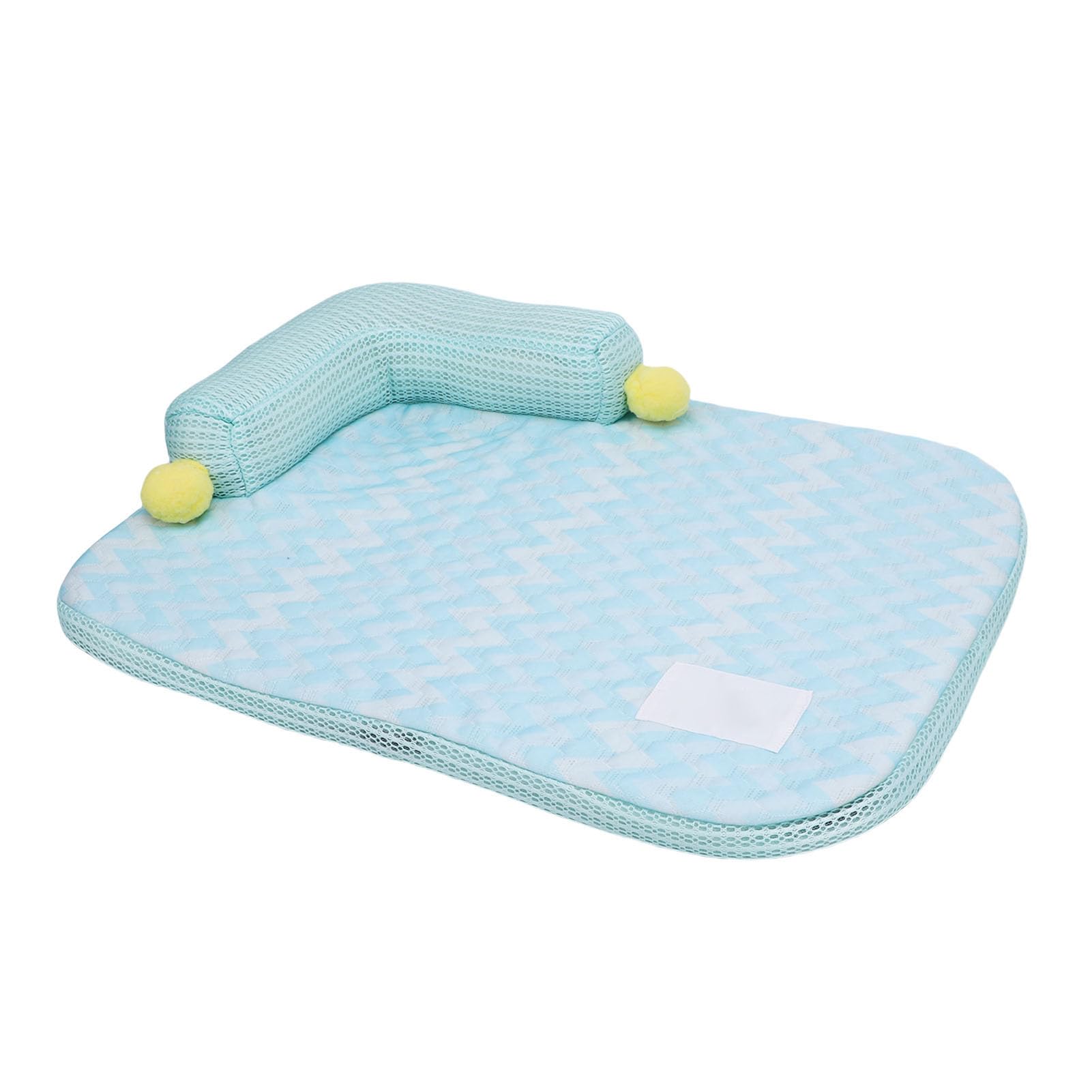 lvifloae Dog Cooling Mat with Pillow Washable L Shaped Comfortable Summer Pet Sofa Bed for Cats Dogs Sleeping (S)